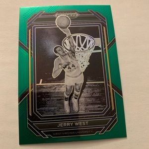 2023 Prizm Draft Picks Jerry West Green #81 Lakers  West Virginia Mountaineers